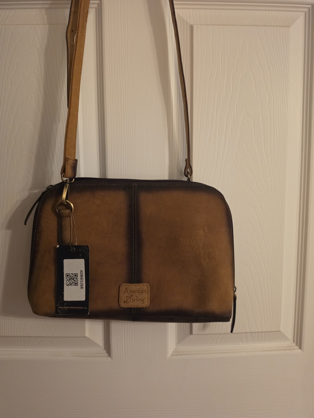 American Darling Tan Leather Crossbody Bag